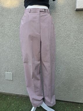 Talbots Pink-Brown Glen Plaid Women's Trousers